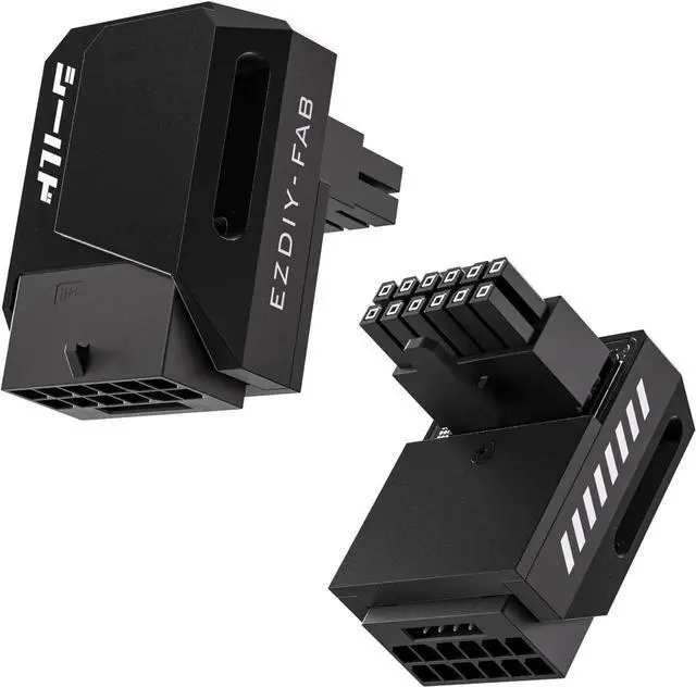 Main image of EZDIY-FAB PCIe 5.1 Adapter - 600W 12+4pin,16pin 12VHPWR GPU Power Connector,12V-2x6 GPU Adapter,90 Degree Right Angle - Compatible with RTX 3090Ti, 4070Ti, 4080, 4090 GPU - RVS Type, Black, 1 Pack