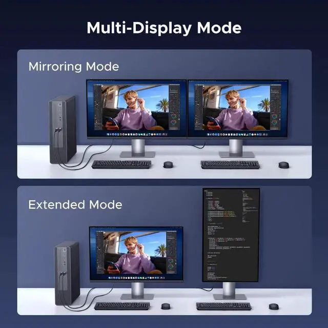 Alt view image 2 of 7 - 2-Pack 8K@60Hz Active Display Port to HDMI Unidirectional Adapter with 4K@240Hz 2K@240Hz, DP 1.4 PC to HDMI 2.1 Display G-SYNC Male to Female Cable Aluminum Converter Compatible with AMD NVIDIA