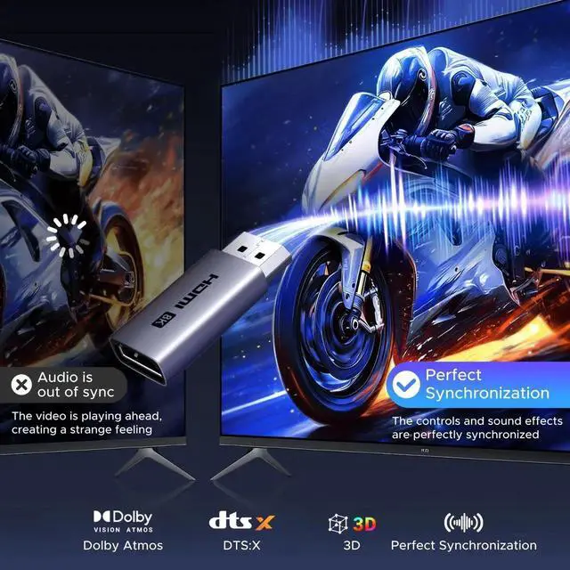 Alt view image 3 of 7 - 2-Pack 8K@60Hz Active Display Port to HDMI Unidirectional Adapter with 4K@240Hz 2K@240Hz, DP 1.4 PC to HDMI 2.1 Display G-SYNC Male to Female Cable Aluminum Converter Compatible with AMD NVIDIA