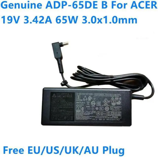 Alt view image 2 of 2 - 19V 3.42A 65W 3.0x1.0mm DELTA ADP-65DE B Power Supply AC Adapter For ACER Laptop Charger