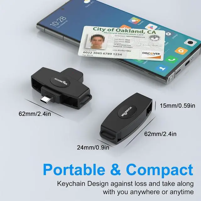 Alt view image 2 of 6 - USB C DOD Military USB Common Access CAC Smart Card Reader and SIM Card Reader ID CAC Card Reader,Compatible with Mac Os, Windows,Linux