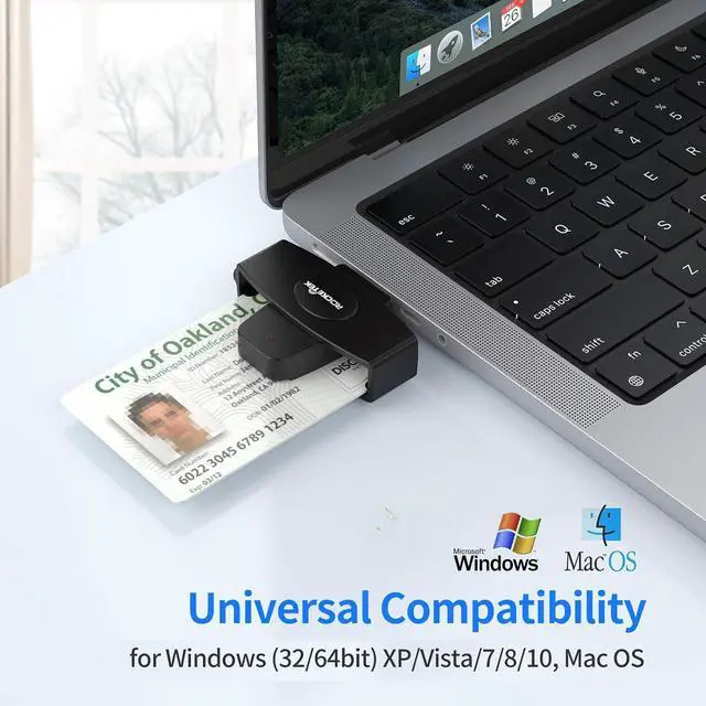 Alt view image 3 of 6 - USB C DOD Military USB Common Access CAC Smart Card Reader and SIM Card Reader ID CAC Card Reader,Compatible with Mac Os, Windows,Linux