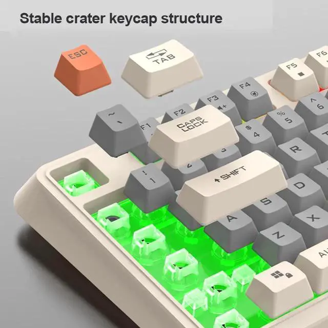 Alt view image 6 of 7 - K820 Led Cool Lighting 94 Keys Wired Keyboard Mechanical Touch Luminous and Mouse Set for Desktop Computer Pc Laptop Home Office
