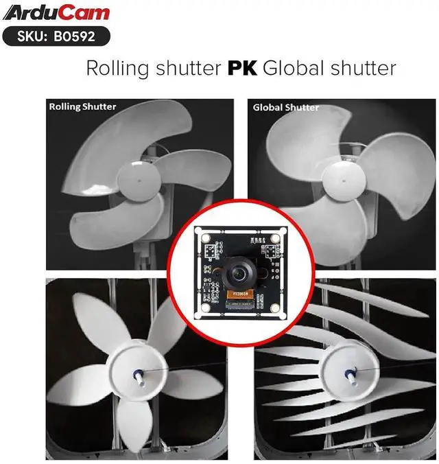 Alt view image 3 of 7 - 120fps Monochrome Global Shutter USB Camera Module, 800P High Speed UVC Webcam with 130°D Wide Angle M12 Lens, for PC, Laptop, Android Devices & Raspberry Pi