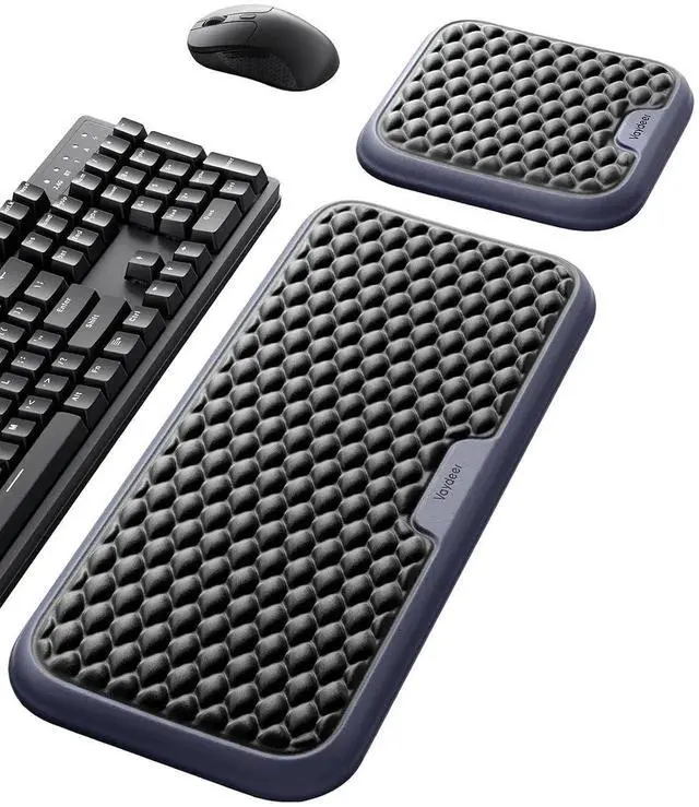 Main image of Extra Large Wide Wrist Rest Set for Keyboard and Mouse, Computer Ergonomic Wrist Support, Armrest Elbow Pad Mouse Rest, Typing Pain Relief Soft Memory Foam Desk Cushion for Office Work Gaming