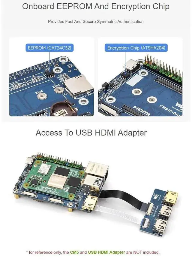 Alt view image 4 of 7 - Mini Base Board (B) Compatible with Raspberry Pi Compute Module 5,Suitable for Evaluating The Raspberry Pi CM5 Or Being Integrated Into End Products