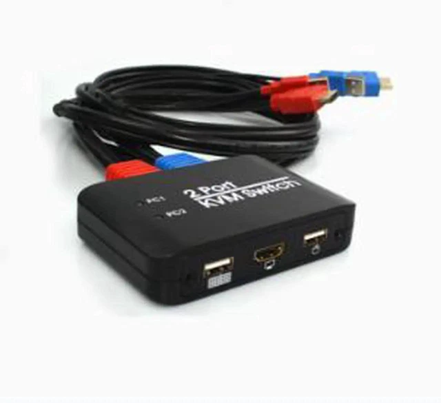Alt view image 2 of 4 - 2 Port HDMI KVM Switch, 4K USB KVM Switcher with Keyboard Mouse Control, 2 Computers Share One Monitor, Plug and Play