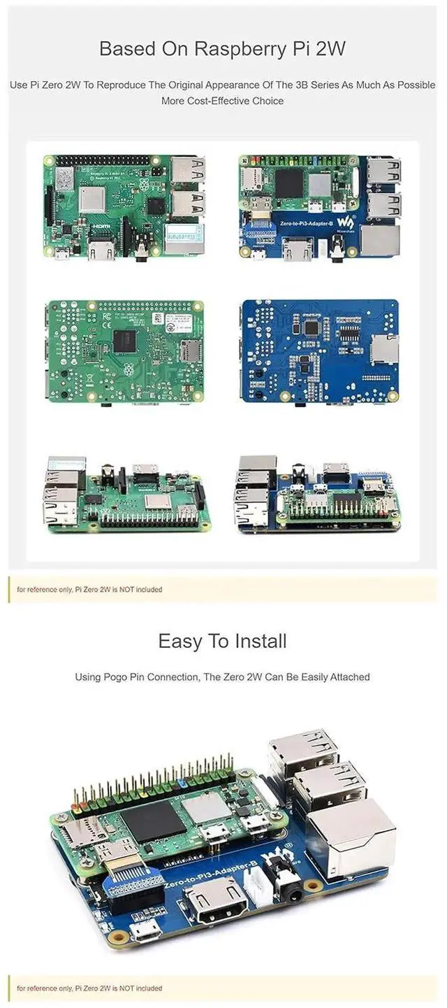 Alt view image 7 of 7 - Raspberry Pi Zero 2W to 3B Adapter, Use Zero 2W to Replace Raspberry Pi 3 Model B/B+