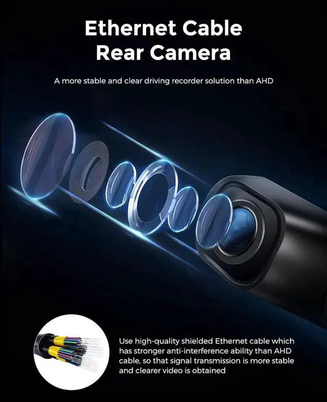 Alt view image 2 of 2 - Full HD 1080P 150° Wide View Rear Camera 20ft for M550, M550 Max Dash Cam