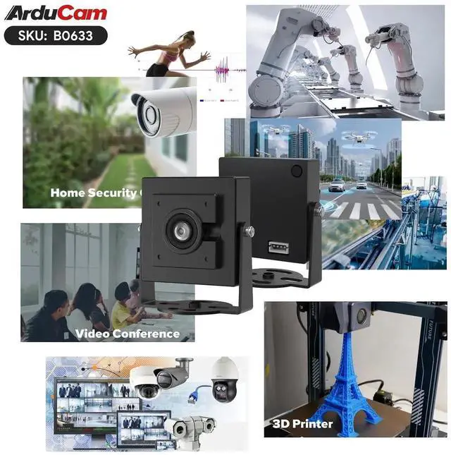 Alt view image 7 of 7 - VGA Global Shutter Color USB Camera Module, 160 FPS@QQVGA High Speed Camera, Wide Angle UVC Webcam for Windows, Linux OS