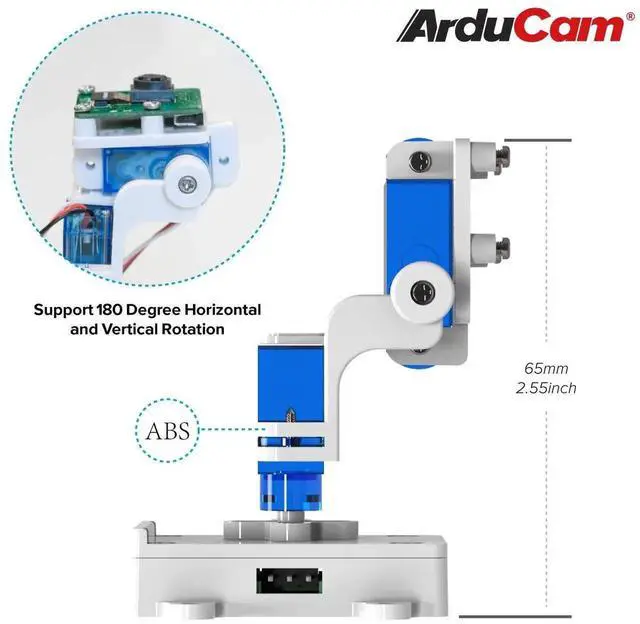 Alt view image 6 of 7 - Upgraded Camera Pan Tilt Platform Compatible with Raspberry Pi Camera Module 3/V1/V2, Nvidia Jetson Board