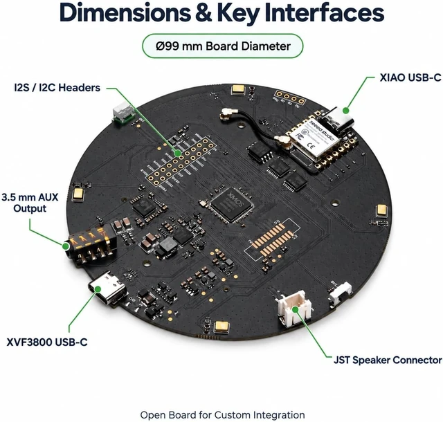 Alt view image 6 of 7 - reSpeaker XVF3800 4-Mic Array with XIAO ESP32S3, Bare Board