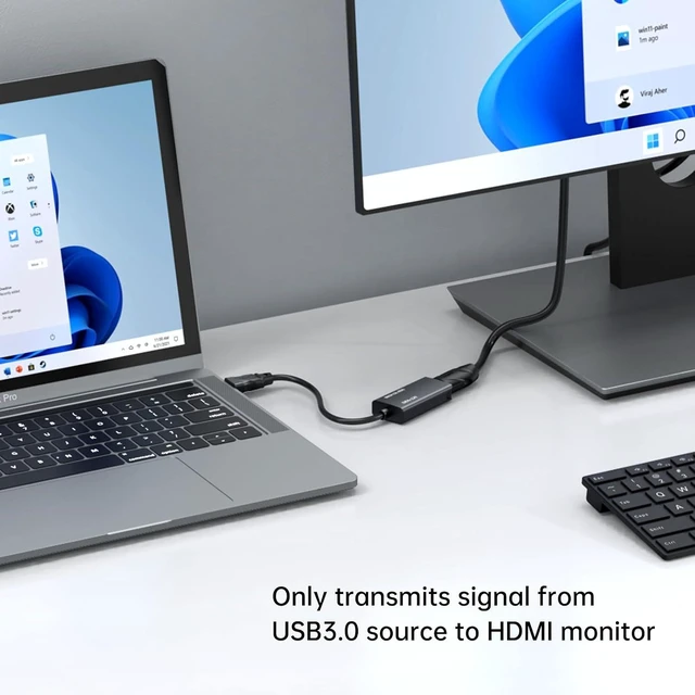 Alt view image 3 of 7 - MT-VIKI USB 3.0 to HDMI Adapter, USB 3.0 to HDMI Male to Female Adapter, 1080P Compatible with Mac OS, Windows 10/8.1/8/7 (Uni-Directional) 1 Pack