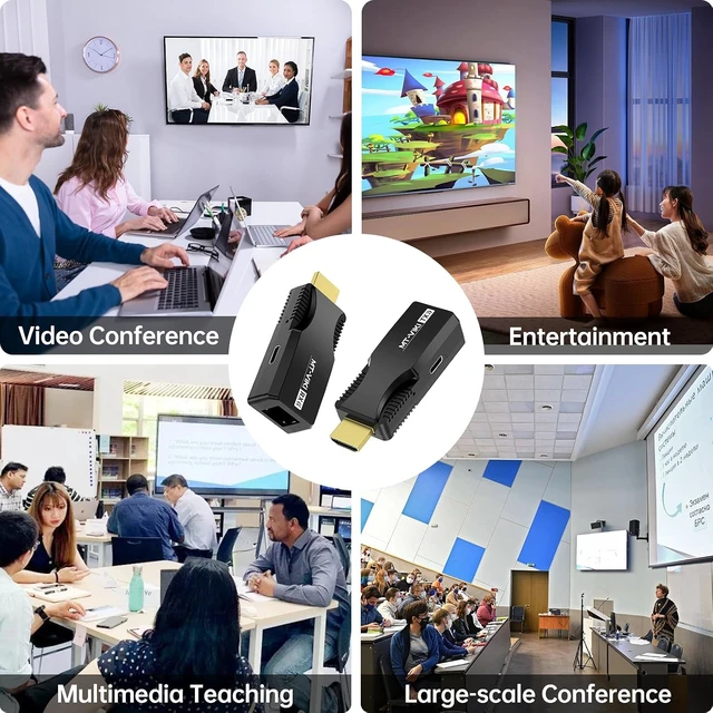 Alt view image 2 of 5 - HDMI Extender Over Single Cat6/Cat 7 Cable 1080p@60Hz Full HD Uncompressed Transmit Up to 164 Ft(50m), EDID and POC Function Supported (Transmitter and Receiver)