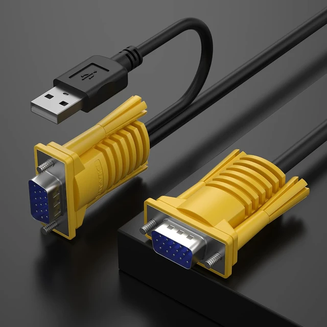 Alt view image 5 of 5 - 2-in-1 USB VGA KVM Cable 3m (10ft) for USB KVM Switch VGA