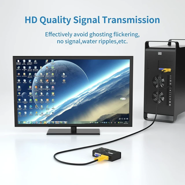 Alt view image 3 of 5 - 2-in-1 USB VGA KVM Cable 3m (10ft) for USB KVM Switch VGA