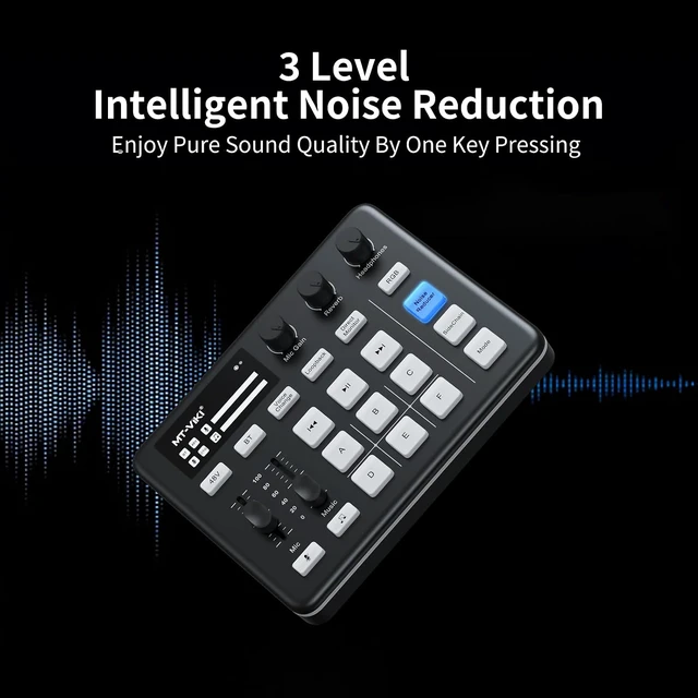 Alt view image 4 of 7 - Gaming Audio Mixer, Audio Interface Sound Board w/RGB Effect, XLR/TRS Microphone, 48V Phantom Power, Support Bluetooth, Voice Changer, Live Streaming, Podcasting