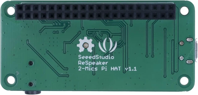 Alt view image 5 of 5 - reSpeaker 2-Mics Pi HAT for Raspberry Pi - WM8960 Audio Codec, 2 Analog Microphones, 3 APA102 RGB LEDs, 3.5mm Audio Jack, User Button, Attached with NLU Software Algorithms, VAD,DOA, KWS