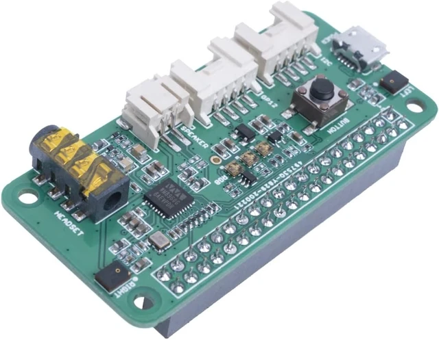 Alt view image 2 of 5 - reSpeaker 2-Mics Pi HAT for Raspberry Pi - WM8960 Audio Codec, 2 Analog Microphones, 3 APA102 RGB LEDs, 3.5mm Audio Jack, User Button, Attached with NLU Software Algorithms, VAD,DOA, KWS