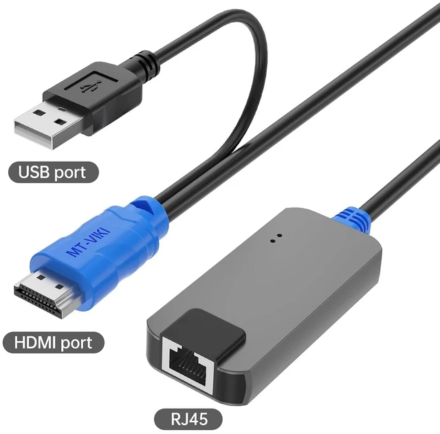 Alt view image 2 of 6 - MT-VIKI 4 Pack USB HDMI to RJ45 Dongle, Work for MT-VIKI CAT6 KVM Switch (1708MS-IP/1708MS) Extend Distances up to 230ft/70m from KVM Console to Servers