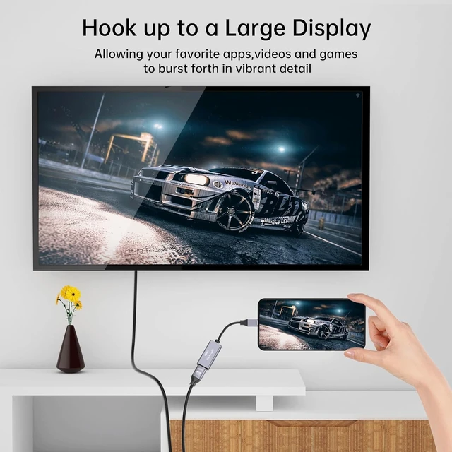 Alt view image 3 of 6 - MT-VIKI USB Type C to HDMI 2.1 Adapter, USB C to HDMI 8K@60Hz & 4K@120Hz, 48Gbps, Type C Male (Thunderbolt 3/4) to HDMI Female Compatible with MacBook Pro/Air, iPad Pro/Air, Pixelbook, XPS,etc