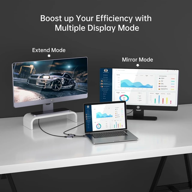 Alt view image 5 of 6 - MT-VIKI USB Type C to HDMI 2.1 Adapter, USB C to HDMI 8K@60Hz & 4K@120Hz, 48Gbps, Type C Male (Thunderbolt 3/4) to HDMI Female Compatible with MacBook Pro/Air, iPad Pro/Air, Pixelbook, XPS,etc