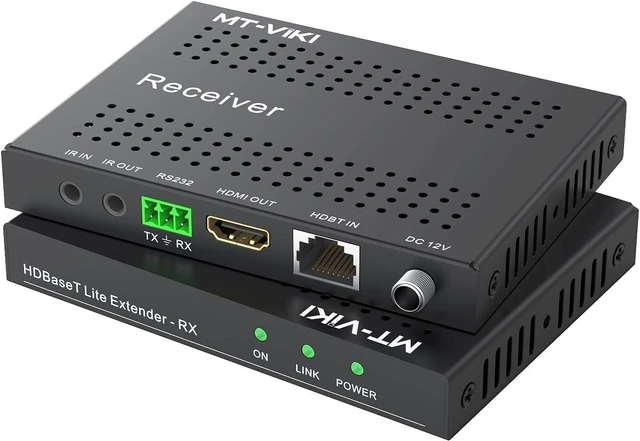Main image of MT-VIKI 4K HDBT HDMI Receiver Over Cat5e/6 Ethernet up to 230ft (1080P) 130ft (4K), Supports HDCP 2.2/1.4, RS232, Bi-Directional IR and PoC ONLY Receiver