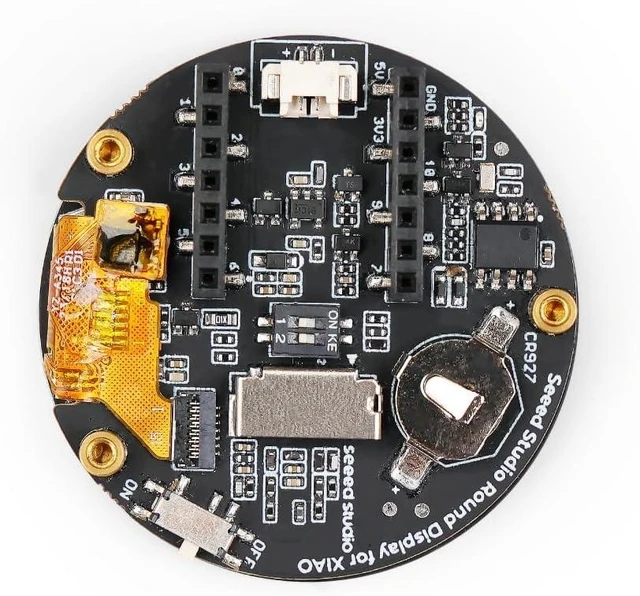 Alt view image 3 of 7 - Round Display for XIAO - 1.28-inch Round Touch Screen, 240×240 Resolution, 65k Colors, RTC, Charge IC, TF Card Slot, JST 1.25 Connector, All XIAO Compatible,HMI, Smart Home, Wearables