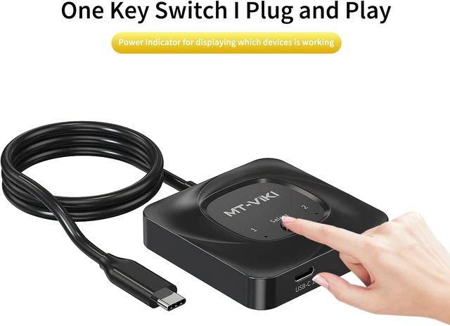 Alt view image 2 of 7 - MT-VIKI 8K60Hz Bidirectional USB C Switch 2 in 1 Out Type C Switcher 1 in 2 OutMT-VIKI 8K60Hz Bidirectional USB C Switch 2 in 1 Out Type C Switcher 1 4K@120Hz 10Gbps Data Transmission PD 100W Charging