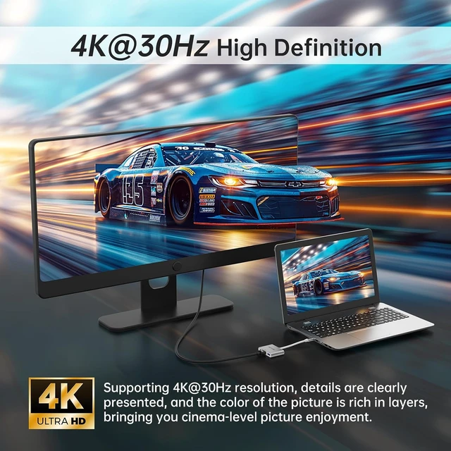 Alt view image 3 of 6 - MT-VIKI 4K Type C USB 3.0 C to HDMI Adapter, Support Extended Screen