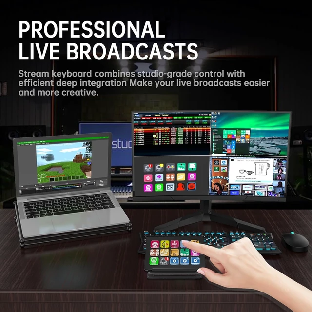 Alt view image 3 of 4 - MT-VIKI Streaming Keyboard with 15 Macro Keys Customizable, Trigger Actions In OBS Twitch YouTube, Compatible with PC & Mac
