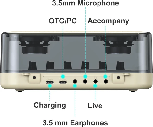 Alt view image 6 of 6 - MT-VIKI Portable Bluetooth Karaoke Machine Speaker with 2 Wireless Microphones, RGB Lights, Lightweight, Perfect for Adults & Kids, Home & Outdoor Party