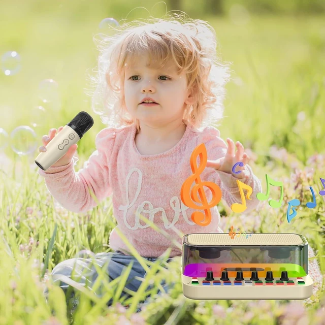 Alt view image 4 of 6 - MT-VIKI Portable Bluetooth Karaoke Machine Speaker with 2 Wireless Microphones, RGB Lights, Lightweight, Perfect for Adults & Kids, Home & Outdoor Party