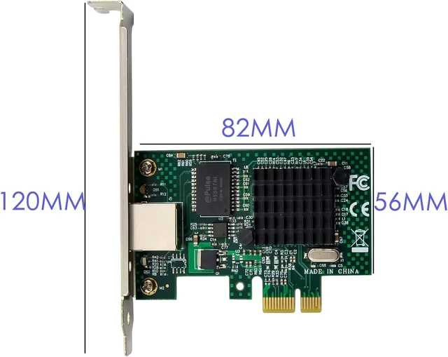 Alt view image 3 of 7 - PCIe Gigabit Ethernet Server Adapter with Broadcom NetXtreme BCM5751 10/100/1000Mbps Gigabit Desktop PCI-E Network Card NIC