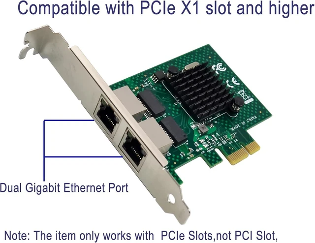 Alt view image 2 of 7 - Dual-Port PCIe Gigabit Ethernet Server Adapter with NetXtreme BCM5720-2P Chipset PCI Express 1000M Network LAN Card for Windows Sever Linux Ubuntu VMware