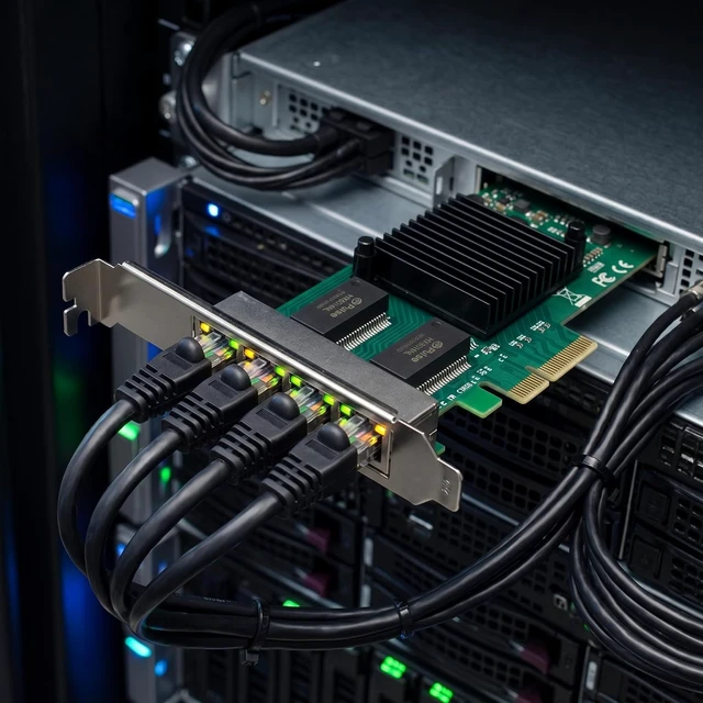 Alt view image 6 of 7 - 4-Port Gigabit Ethernet Converged Network Adapter (NIC) with Intel I350 Chip | Ethernet PCI Express NIC Network Card | Quad Copper RJ45 Ports | PCI Express 2.1 X4 | Compare to Intel I350-T4