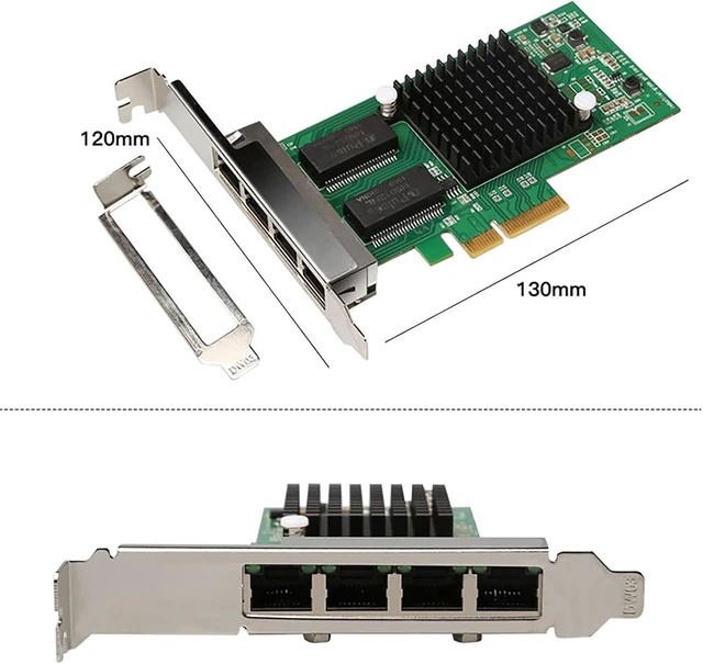 Alt view image 5 of 7 - 4-Port Gigabit Ethernet Converged Network Adapter (NIC) with Intel I350 Chip | Ethernet PCI Express NIC Network Card | Quad Copper RJ45 Ports | PCI Express 2.1 X4 | Compare to Intel I350-T4