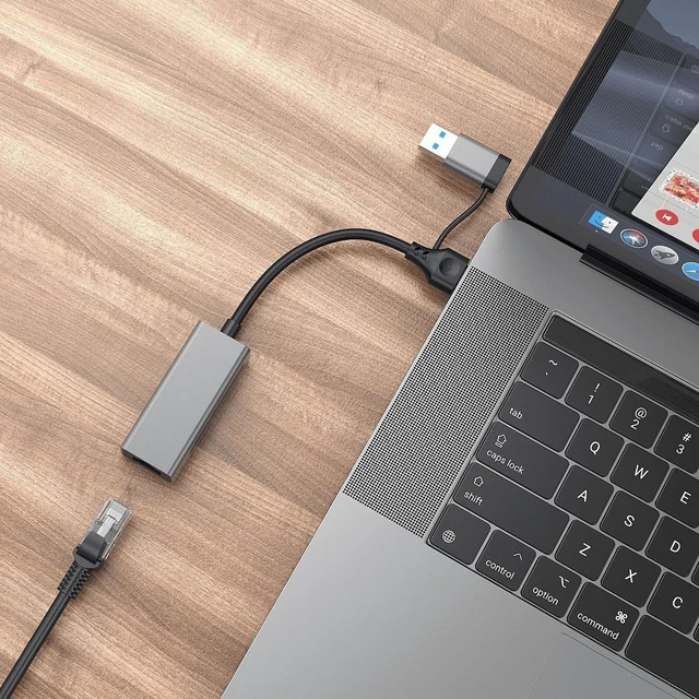 Alt view image 3 of 6 - 2.5G USB3.1 Ethernet Adapter, 2-in-1 USB-A/USB-C to 2.5Gbps Ethernet Adapter RJ45 Network Converter for PC Laptop Windows Mac OS Linux