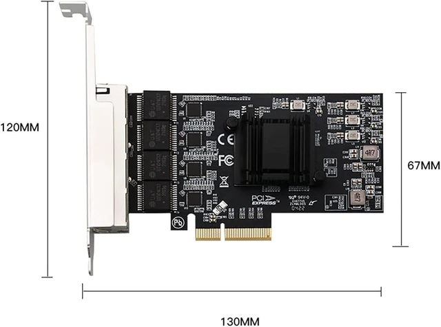 Alt view image 7 of 7 - Quad-Port 2.5GBase-T PCIe Network Adapter RTL8125B 2500/1000/100Mbps PCI Express Gigabit Ethernet Card RJ45 LAN Controller Support PXE for Windows/Linux/MAC with Low Profile