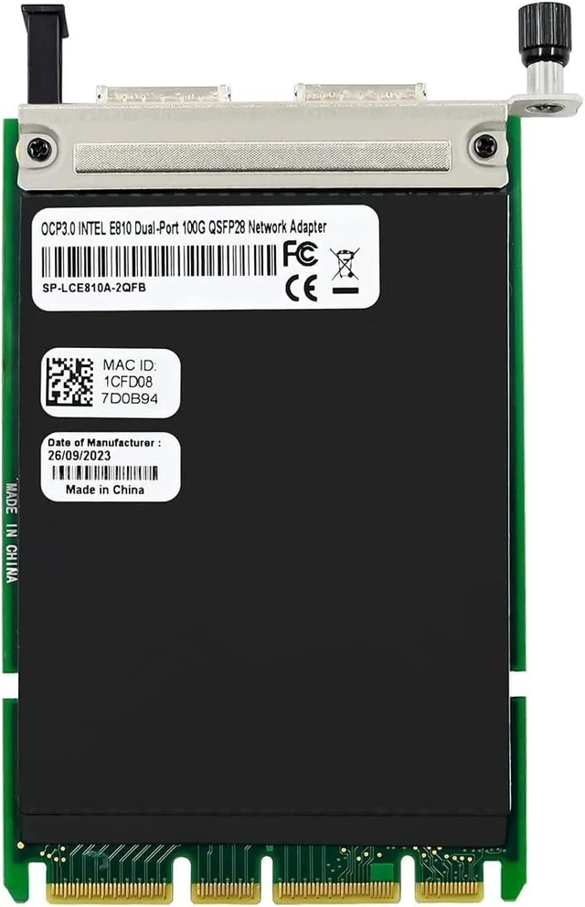 Alt view image 3 of 7 - 100Gb OCP3.0 Network Card with Intel E810 Chip,Dual-Ports NIC PCI Express Ethernet Adapter Support Windows Server/Linux/VMware (ST7388-E810 100G)