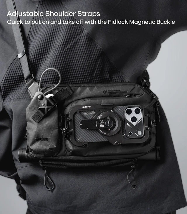 Alt view image 3 of 6 - Aulumu B01 Urban Transit Gear Sling Bag | With Magnetic Attachment Kit
Patented Magnetic Attachment Kit | MagSafe-Compatible | X-PAC Fabric | Fidlock Magnetic Fasteners | Splash-proof | Expandable