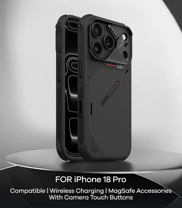 Alt view image 2 of 7 - Aulumu A18 iPhone 18 Pro Armor Shockproof Aramid Fiber Case Black
MagSafe-Compatible | Heavy-Duty Protection | With Touch Buttons | Full-Frame Protection | Signature CoolHyper Tech | 1500D
