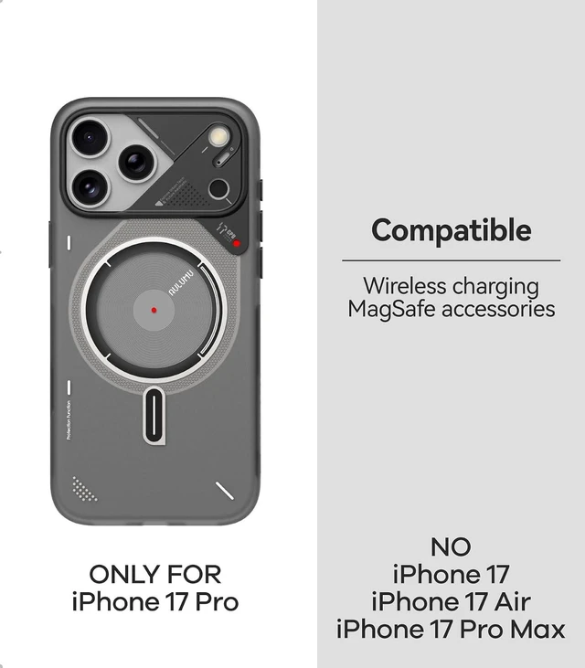 Alt view image 7 of 7 - Aulumu A17 iPhone 17 Pro Magnetic Thermal Case | CoolHyper | with Camera Control | IMD Technology | Compatible with Magsafe | Touch Translucent Gray iPhone 17 Pro Max Translucent Gray