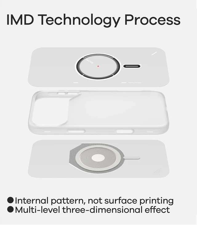 Alt view image 4 of 7 - Aulumu A17 iPhone 17 Pro Magnetic Thermal Case | CoolHyper | with Camera Control | IMD Technology | Compatible with Magsafe | Touch Translucent Gray iPhone 17 Pro Translucent White