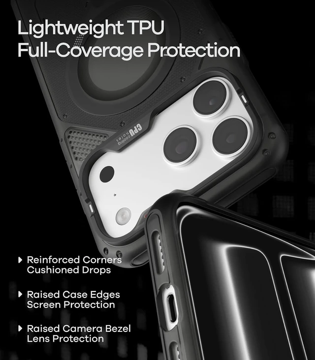Alt view image 7 of 7 - Aulumu A18 for iPhone 18 Pro Max Rugged Case | Full-Cover | Drop Protection
Compatible with MagSafe | Honeycomb Cooling Vents | Camera Control l Frosted Texture | Reinforced Corner Protection