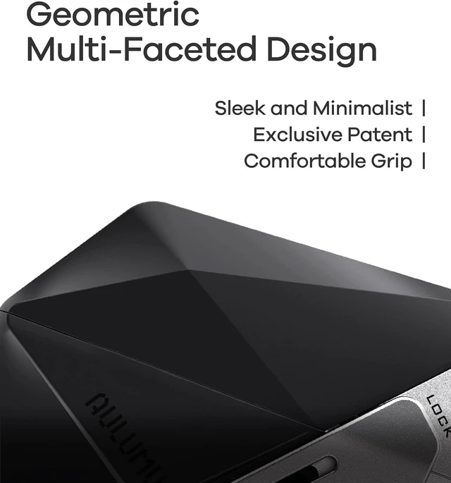 Alt view image 2 of 6 - Aulumu A39 Geometric AirPods Pro 3 Case with Lock | Protective Cover with Nylon Buckle | Alloy Armour | Compatible with Apple AirPods Pro 3rd Generation Case (2025) - Black Translucent Grey