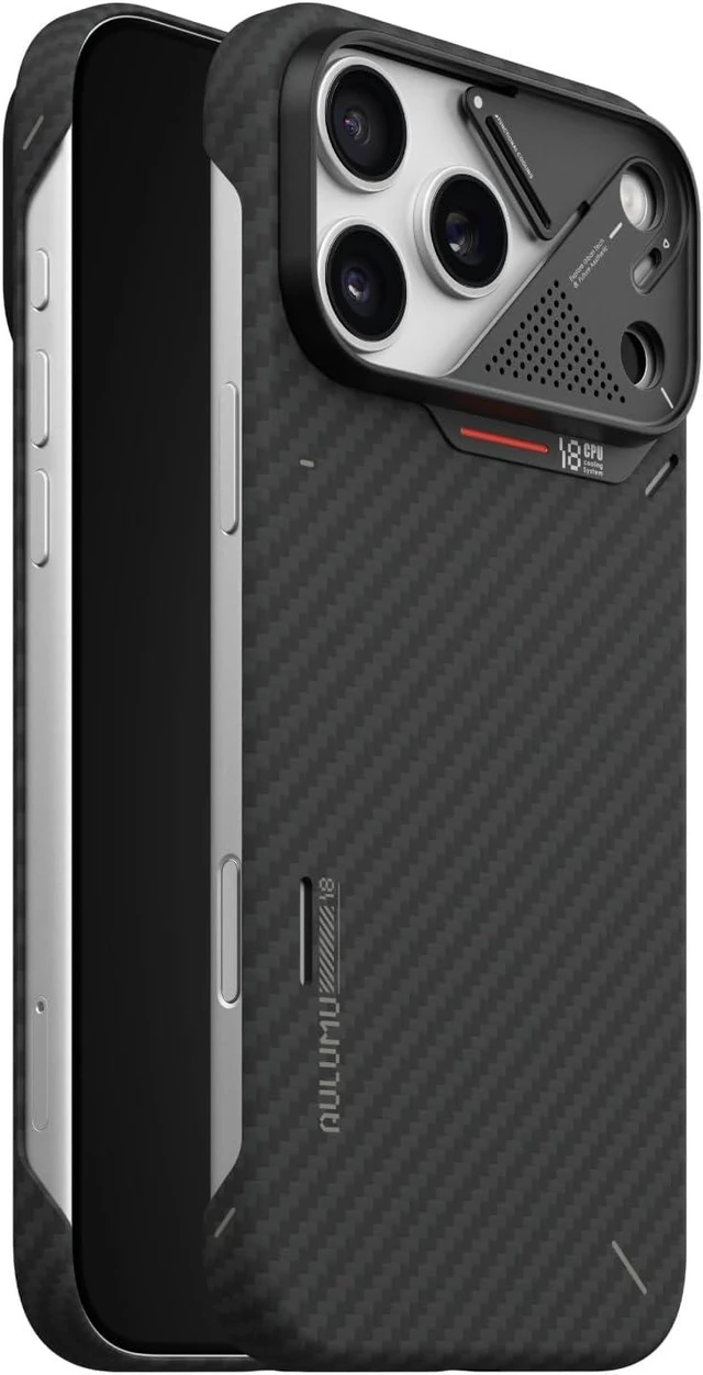 Main image of Click to see full view
Aulumu A18 for iPhone 18 Pro Max Ultra Slim Aramid Fiber Case | Semi-Cover
Compatible with MagSafe | CoolHyper Cooling | Aluminum Camera Guard | 1500D Woven