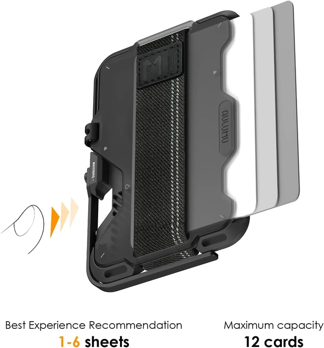 Alt view image 2 of 6 - Aulumu G03 Carbon Fiber Magnetic Wallet Card Holder | Magnetic Wallet Compatible with MagSafe | Multi Function - Mobile Phone Stand/Grip | Bottle Opener | RFID Shielding Card Translucent Grey