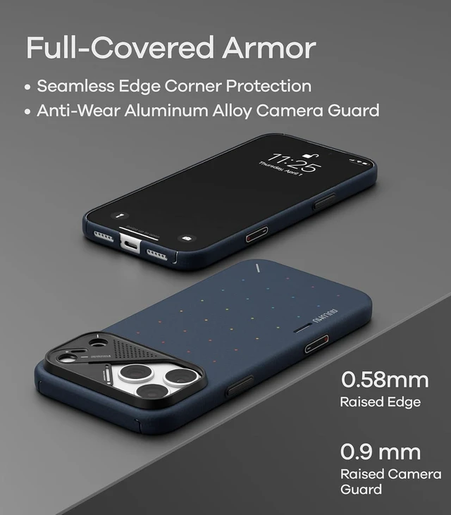 Alt view image 5 of 7 - Aulumu A18 for iPhone 18 Pro Max Ultra-Slim Particle Aramid Fiber Case
MagSafe-Compatible | With Touch Buttons | Full-Frame Protection | Signature CoolHyper Tech | 1500D | Aluminum Camera Guard