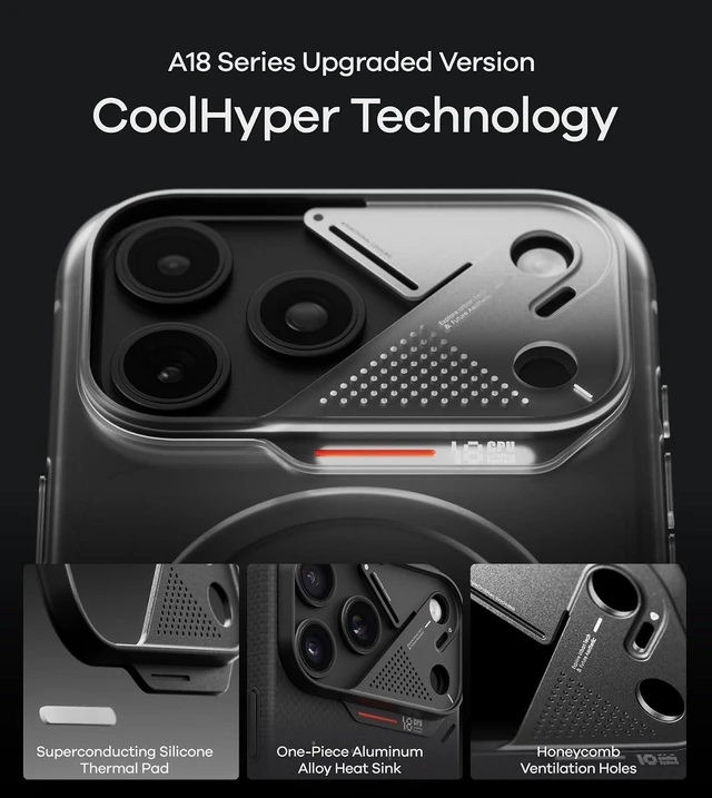 Alt view image 2 of 7 - Aulumu A18 for iPhone 18 Pro Max Ultra-Slim Particle Aramid Fiber Case
MagSafe-Compatible | With Touch Buttons | Full-Frame Protection | Signature CoolHyper Tech | 1500D | Aluminum Camera Guard